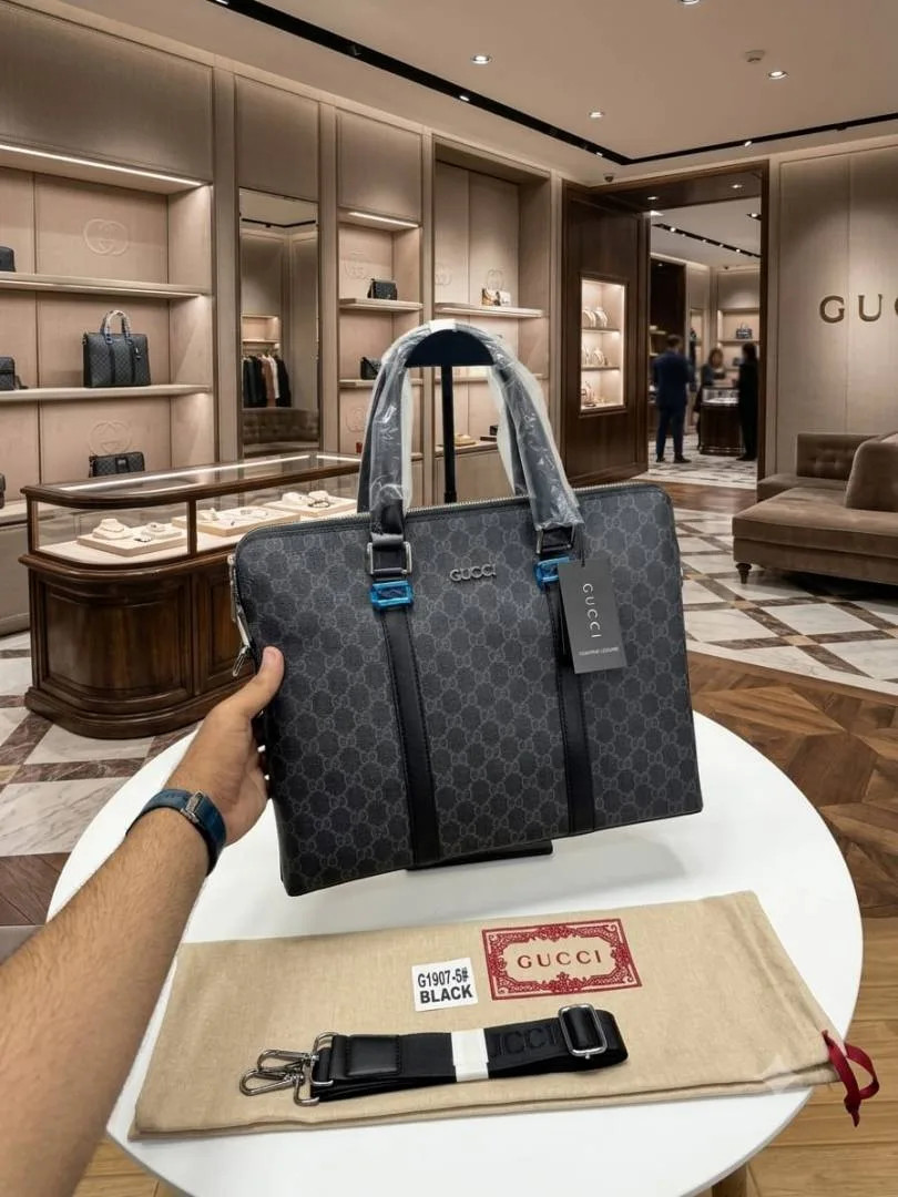 Guccci premium laptop Bag With Long Strap & Dustbag Etc Model 637