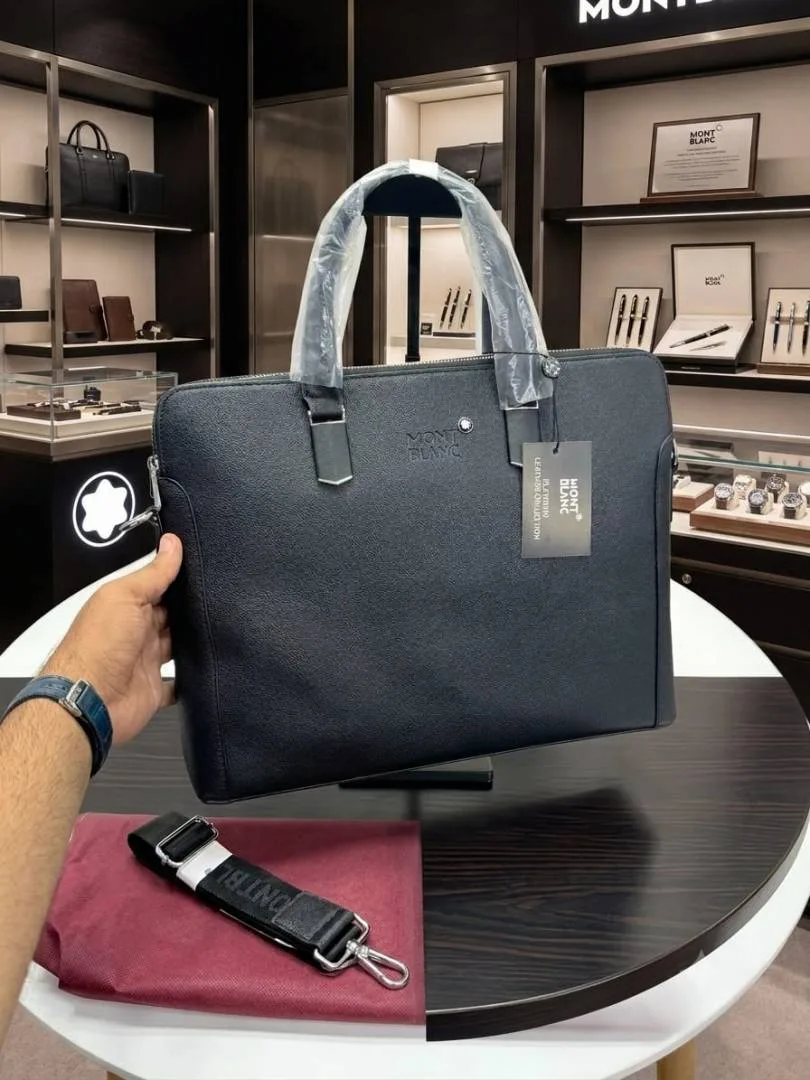 Mont blanc Premium Laptop Bag With Long Strap Dustbag Etc Model 625