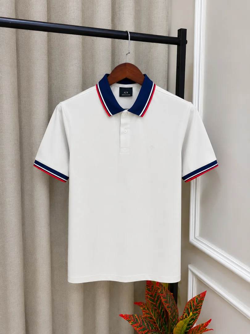Arma_i Exchange Beige Signature Embroidery Chest Logo Premium Polo T-Shirt(1148)