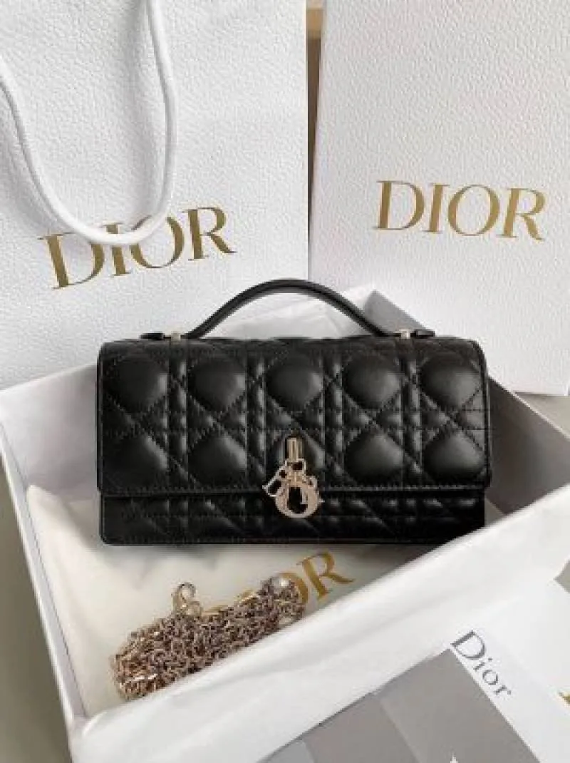 Christian Diyor Lady D-Joy Style Cannage Lambskin Leather Chain Shoulder Bag 6699