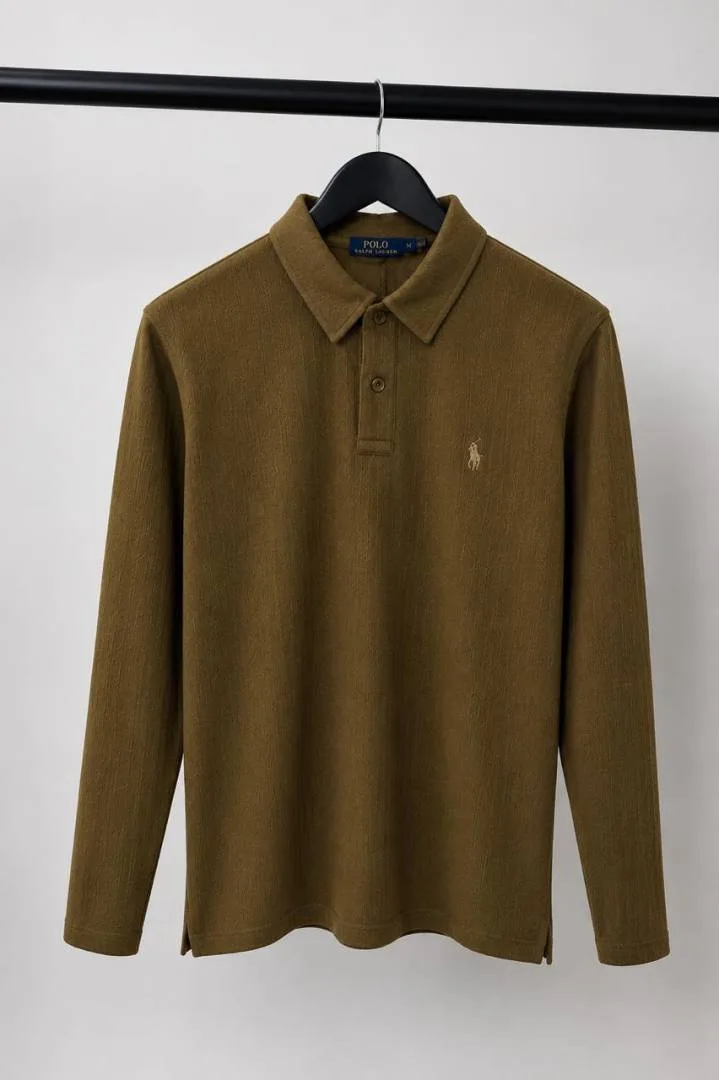 Ralp_ Lauren Full Sleeves Textured Polo 1055 Sale Offer VS1000