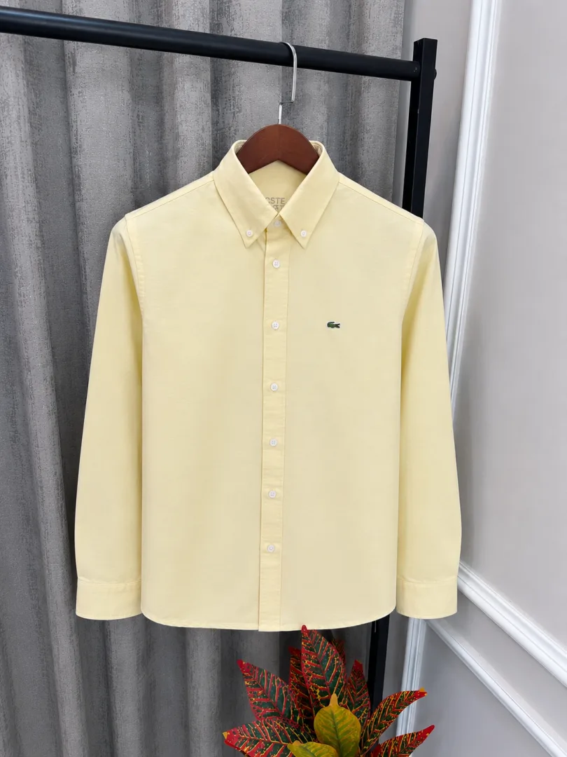 Lacost Yellow Imported Store Article Premium Oxford Shirt(1201)