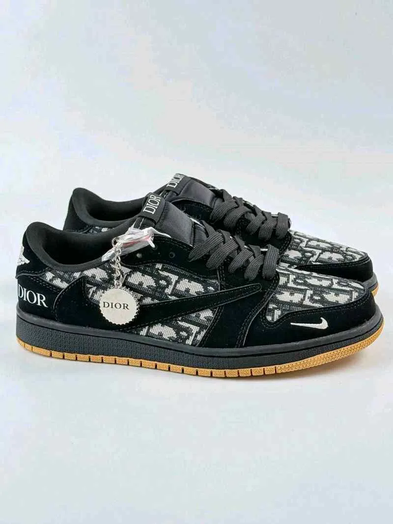 Diyorr X Nikkee Air Jordan Retro 1 Low Travis Scott Black 1119